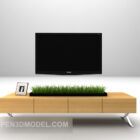 Meuble de télévision bas en bois à décor moderne