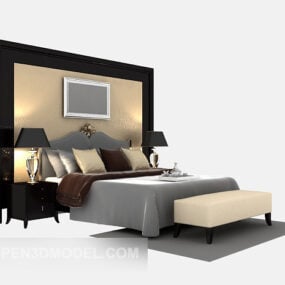 Modern Luxury Double Bed Furniture 3d model