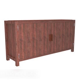 3д модель современного шкафчика из красного дерева
