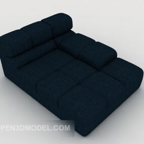 Modern Minimalistisk Blå Soffa Lounge Chair 3d-modell