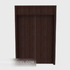 Modern minimalist brown wardrobe 3d model