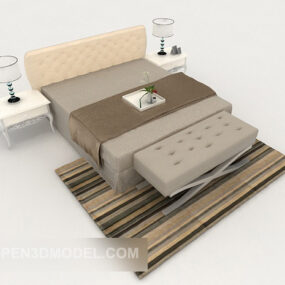 Nowoczesny, minimalistyczny model podwójnego łóżka biznesowego Model 3D