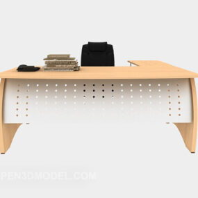 Modernes, minimalistisches Schreibtisch-3D-Modell aus Holz