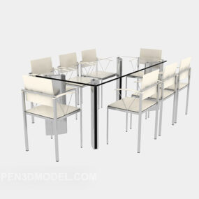 Modern Minimalist Dining Table Chair 3d model