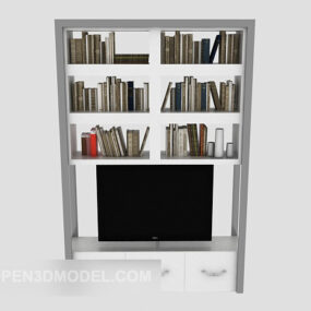 Meuble TV gris minimaliste moderne modèle 3D