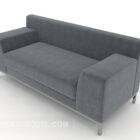 Modern Minimalist Grey Double Sofa