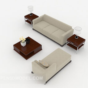 现代简约灰色家用组合沙发3d模型