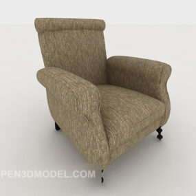 Modern Minimalist Grey Single Sofa 3d model
