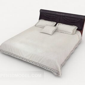 Modern Minimalist Lace Double Bed 3d model