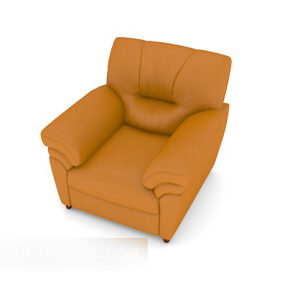 Modern Minimalist Leather Single Sofa 3d model
