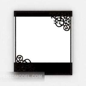 Moderne minimalistisk spejl sort ramme 3d model