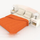 Modern Minimalist Orange Double Bed