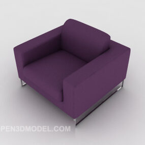 Modelo 3d de sofá roxo minimalista moderno