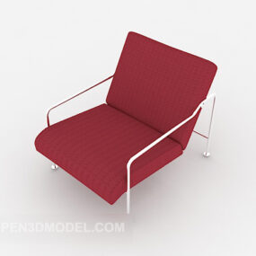 Modello 3d della poltrona lounge rossa minimalista moderna