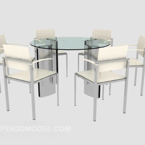 Nowoczesny minimalistyczny okrągły stół do jadalni Model 3D