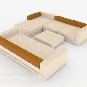 3d модель комбінованого дивана в стилі сучасного мінімалізму