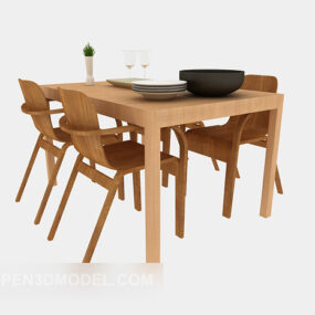 Modern Minimalist Table Chair Furniture 3d model