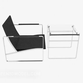 Modern Office Reception Table Chair 3d model