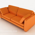 Modern Orange Simple Double Sofa