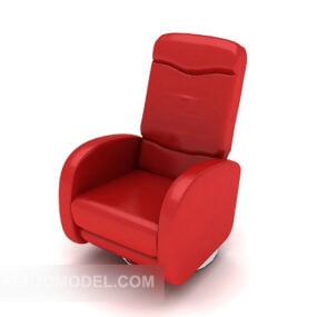 نموذج أريكة مفردة حمراء حديثة ثلاثية الأبعاد