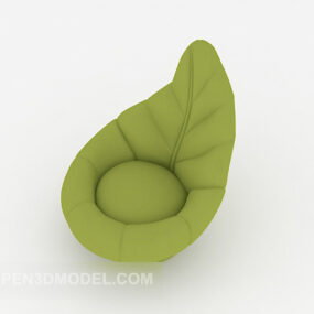 Modelo 3d de sofá individual moderno em tecido verde