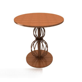 Modern Solid Wood Round Coffee Table 3d model