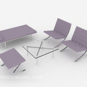 Model 3d Sofa Kombinasi Ungu Modern