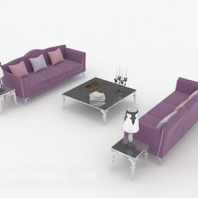Modern Purple Simple Sofa Sets 3d model
