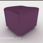 Modern purple sofa stool 3d model