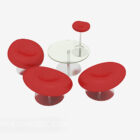 Modern Red Casual Table Chair