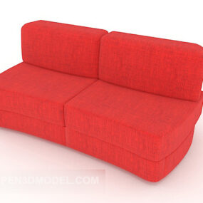 Modern Red Double Sofa 3d model