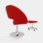 Modern Red Lounge Chair Stool