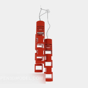 Modern Red Personality Chandelier 3d model