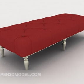 דגם 3D מודרני ספסל ספה אדומה