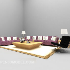 Modern Red Sofa 3d model