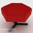 Modern red sofa stool 3d model
