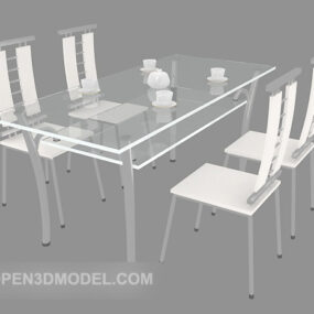 3д модель современного ресторана, домашнего обеденного стола, стула