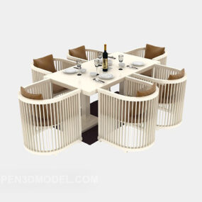 Modern Restaurant Table Chairs Furniture 3d model