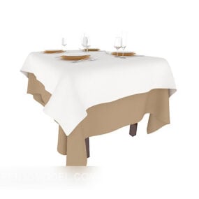 Moderní kulatý praktický jídelní stůl 3D model