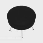 Modern round stool black leatehr
