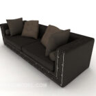 Modern Simple Black Multi Seaters Sofa