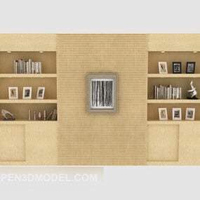 Nowoczesny prosty model półki na książki 3D