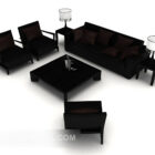 Nowoczesna prosta biznesowa sofa w kolorze czarnym