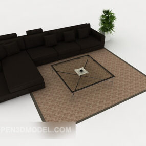 Nowoczesna prosta biznesowa wieloosobowa sofa Model 3D