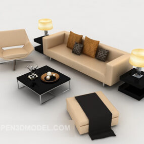 Conjuntos de sofás simples modernos modelo 3d