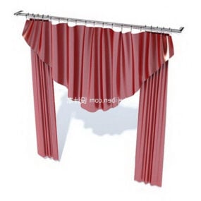 Modern Simple Curtain Red Color 3d model