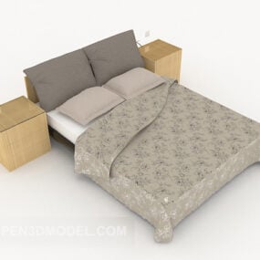 Modern Simple Double Bed 3d model