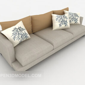 Modern enkel fräsch multi-person soffa 3d-modell