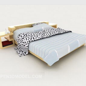 Modern Simple Generous Double Bed 3d model