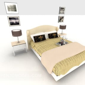Modern Simple Home Bed 3d model